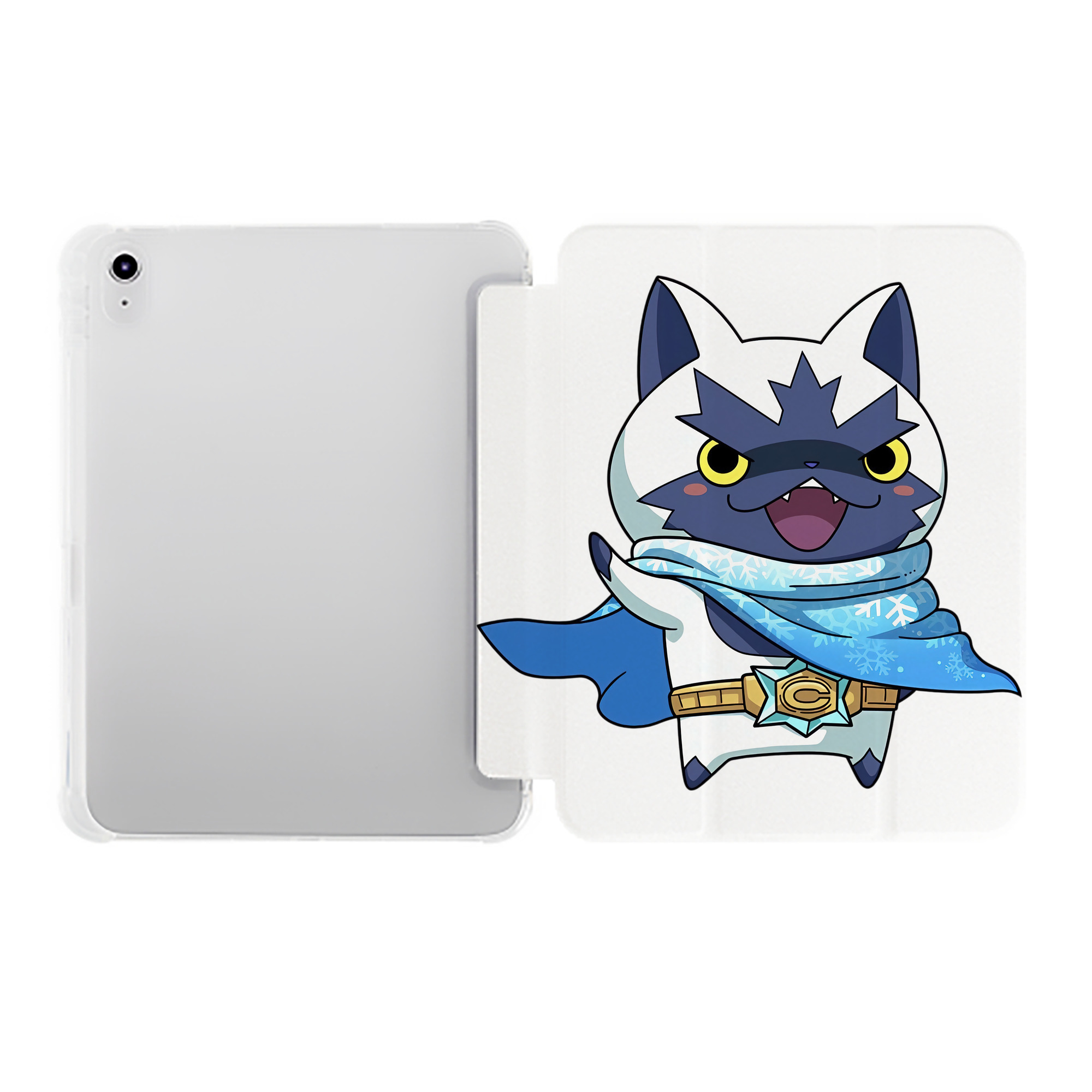 （画像用） 妖怪ウォッチ Yo-kai Watch IPad ケース ペン収納付き 三つ折りスタンド PUレザー×シリコン 対応機種9.5/10.5/10.9インチ
